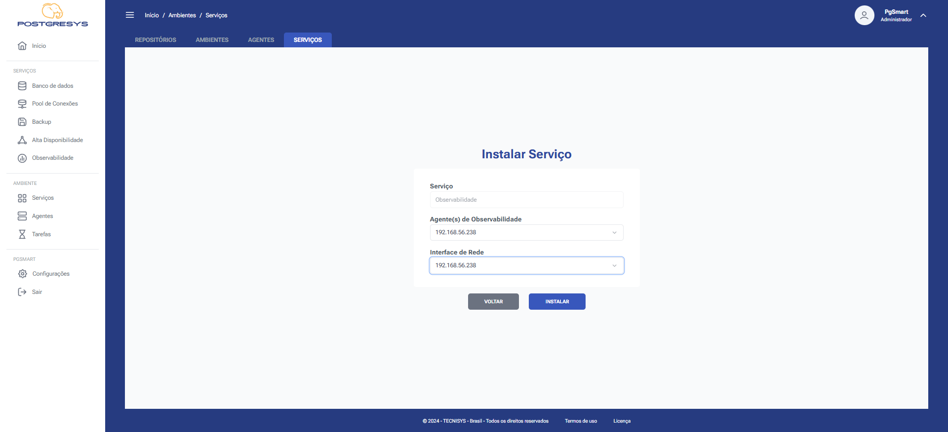 Figure 2 - Observability Service Installation - Agent Identification