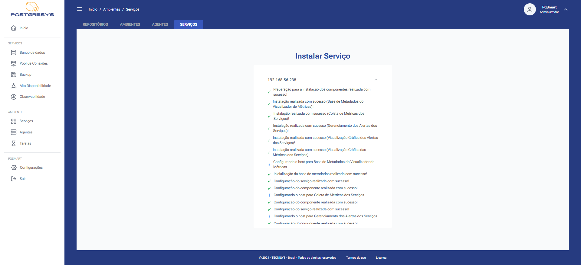 Figure 3 - Observability Service Installation - Confirmation