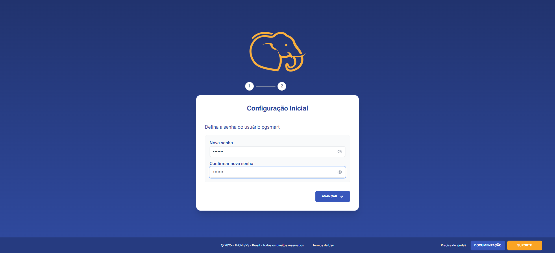 Figure 1 - PgSmart Web Installation - Authentication