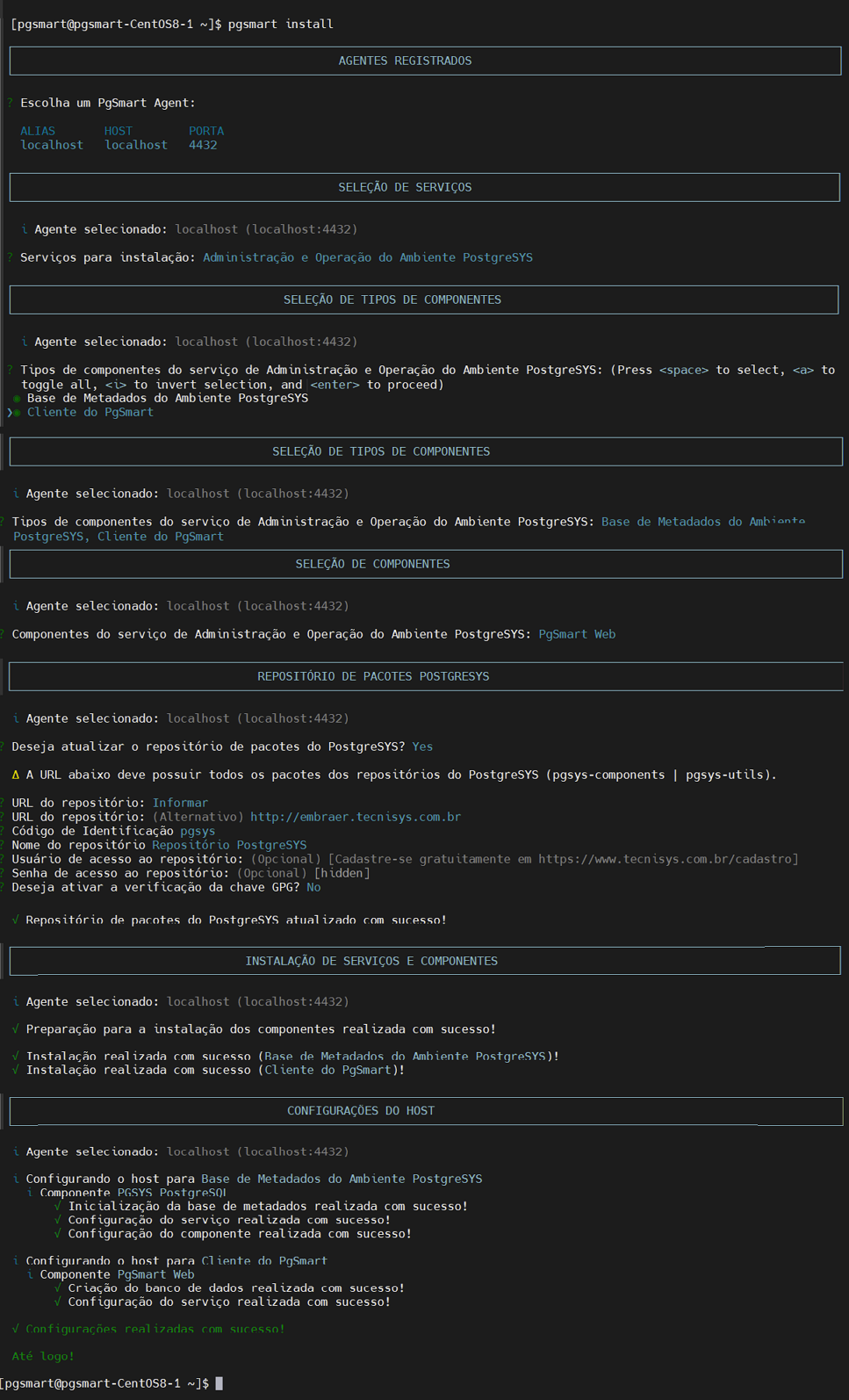 Figure 2 - PgSmart Web Installation - Interactive