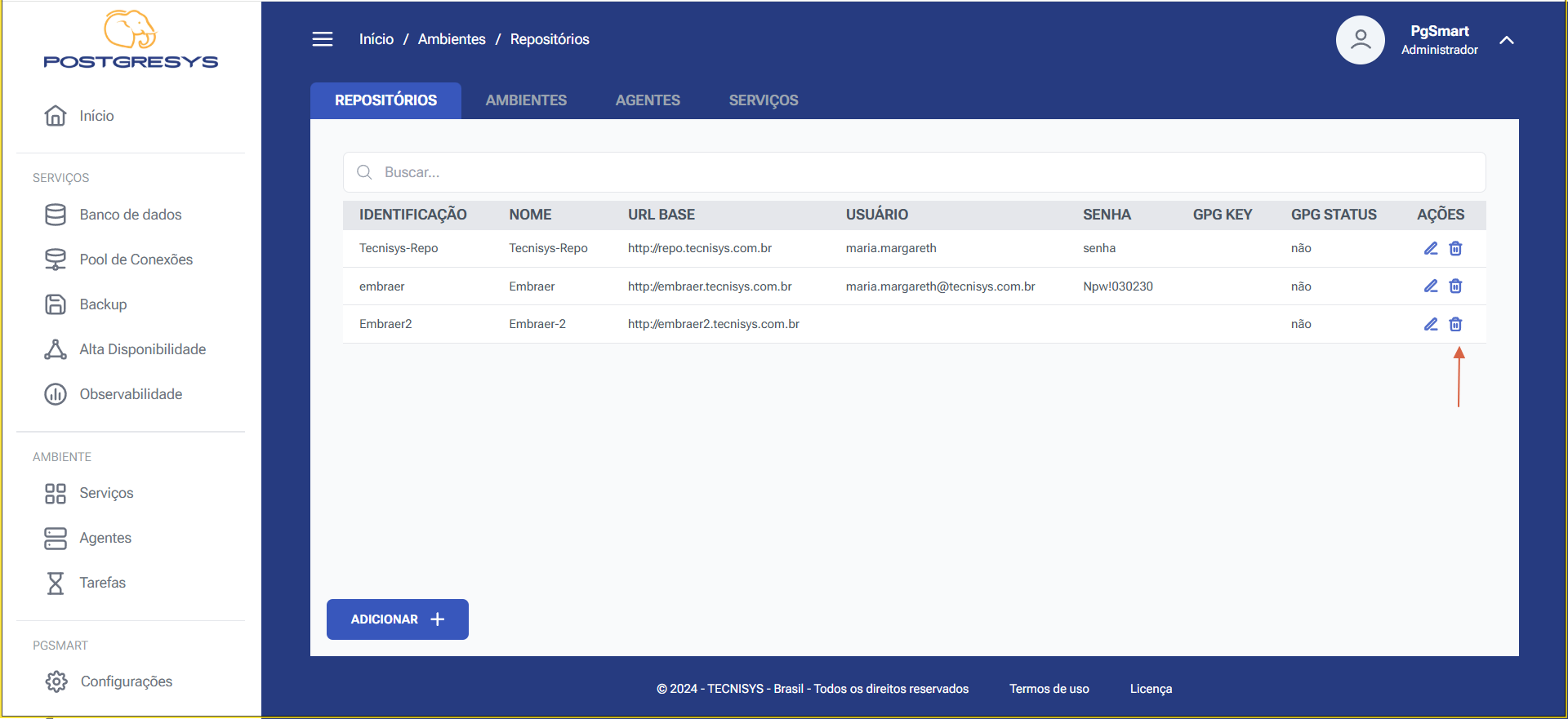 Figure 5 - Package Repository Deletion