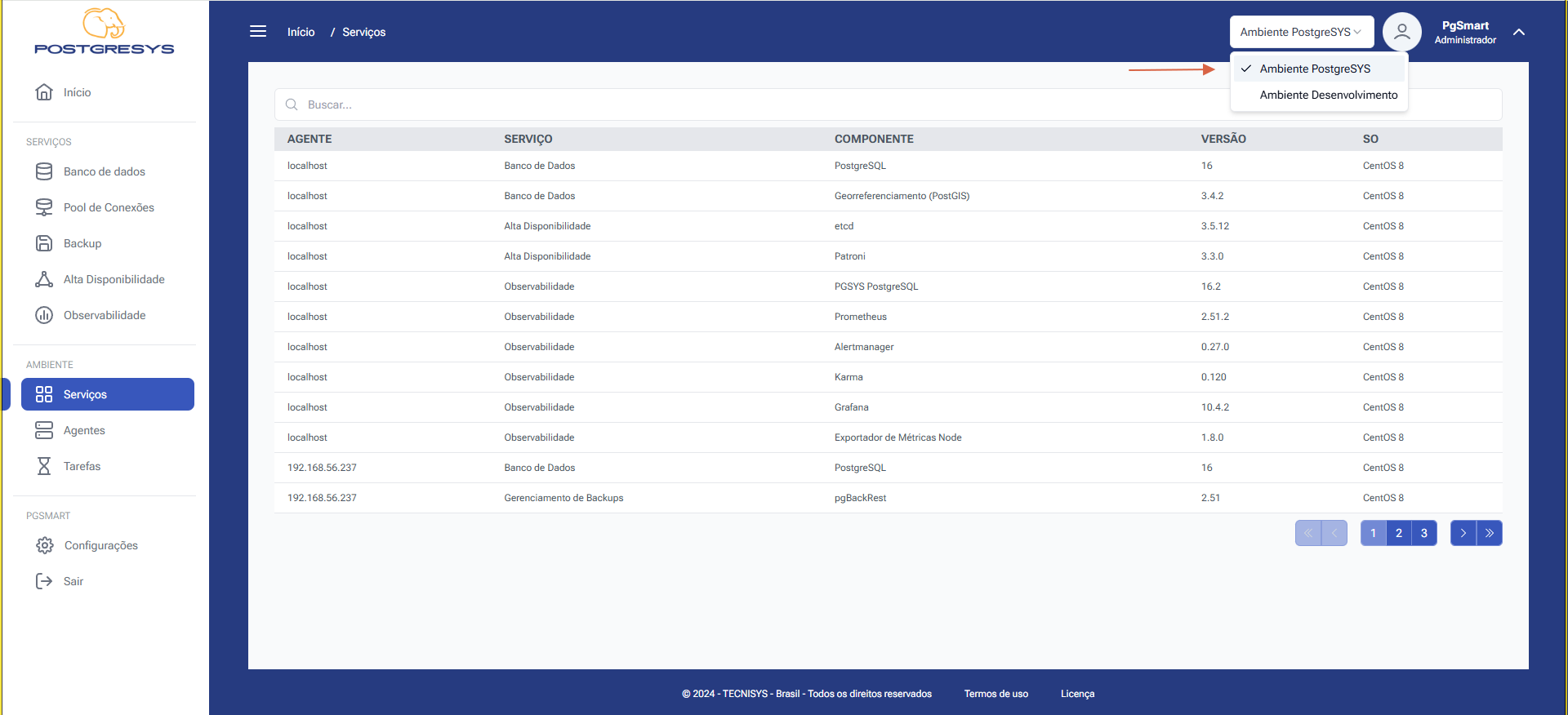 Figure 1 - View Installed Services