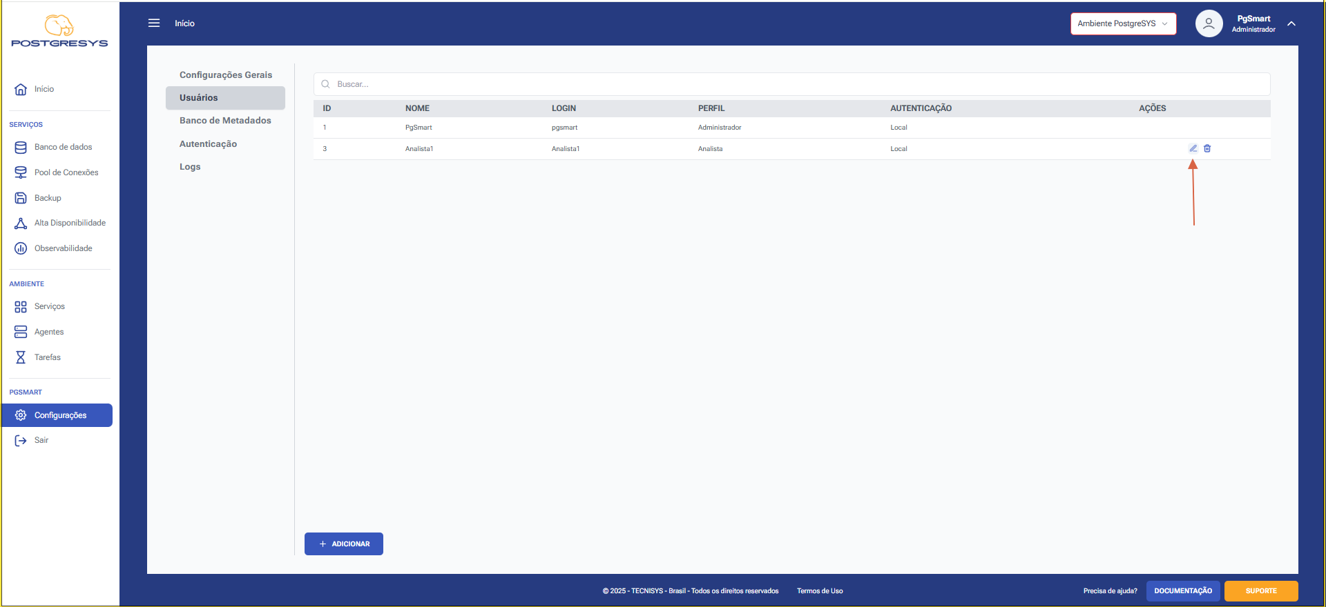 Figure 3 - User Configuration - Edit