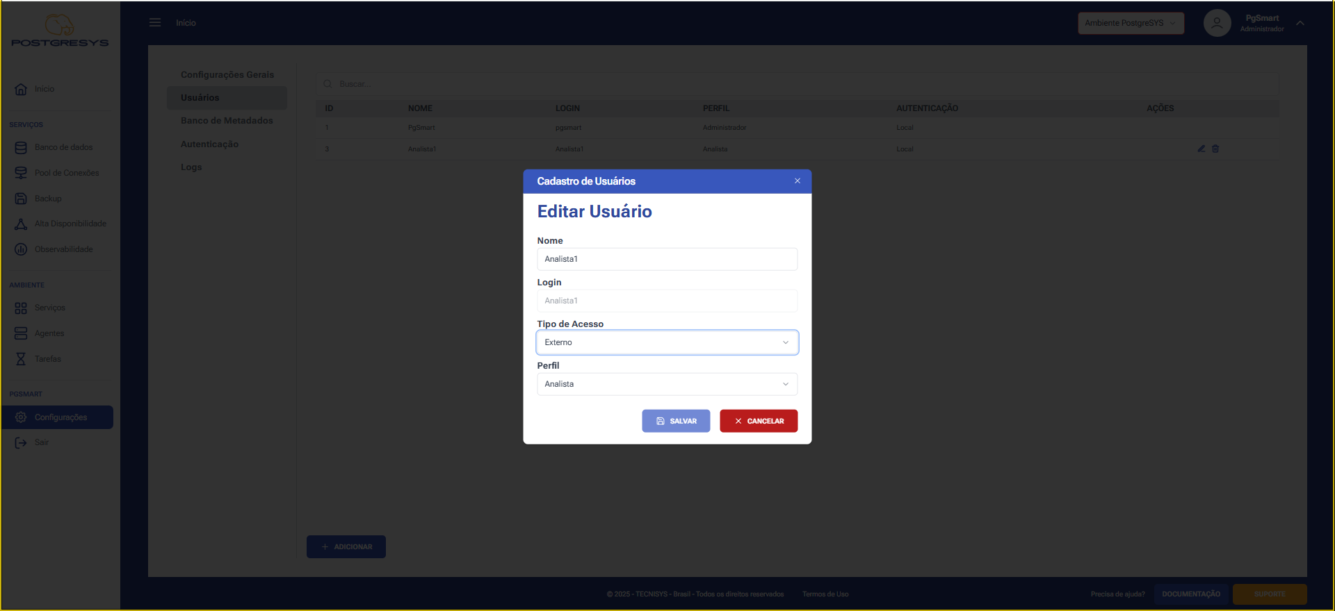 Figure 4 - User Configuration - Edit Data