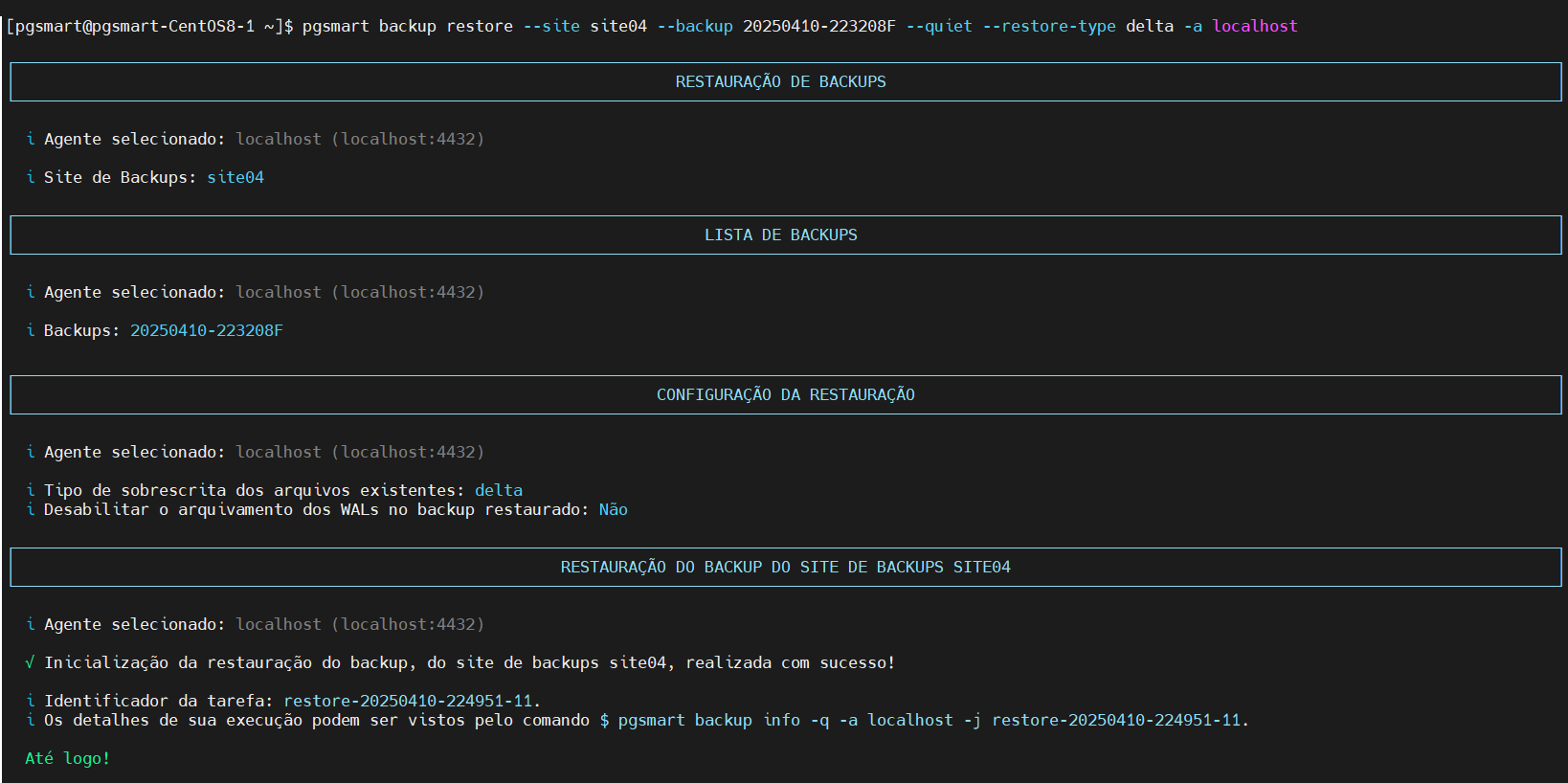 Figura 1 - Restauração de Backup