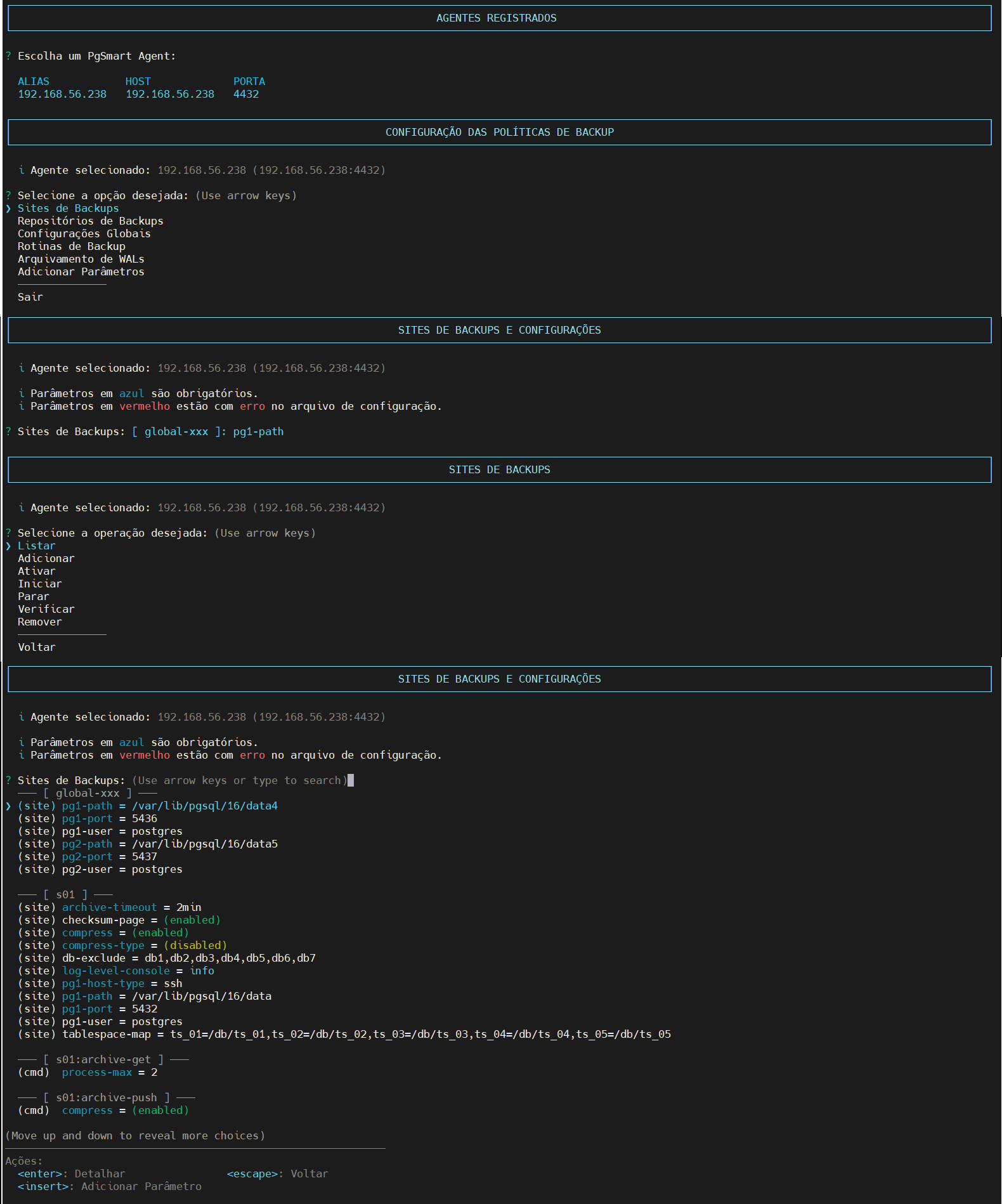 Figura 1 - Configuração de Site - Lista