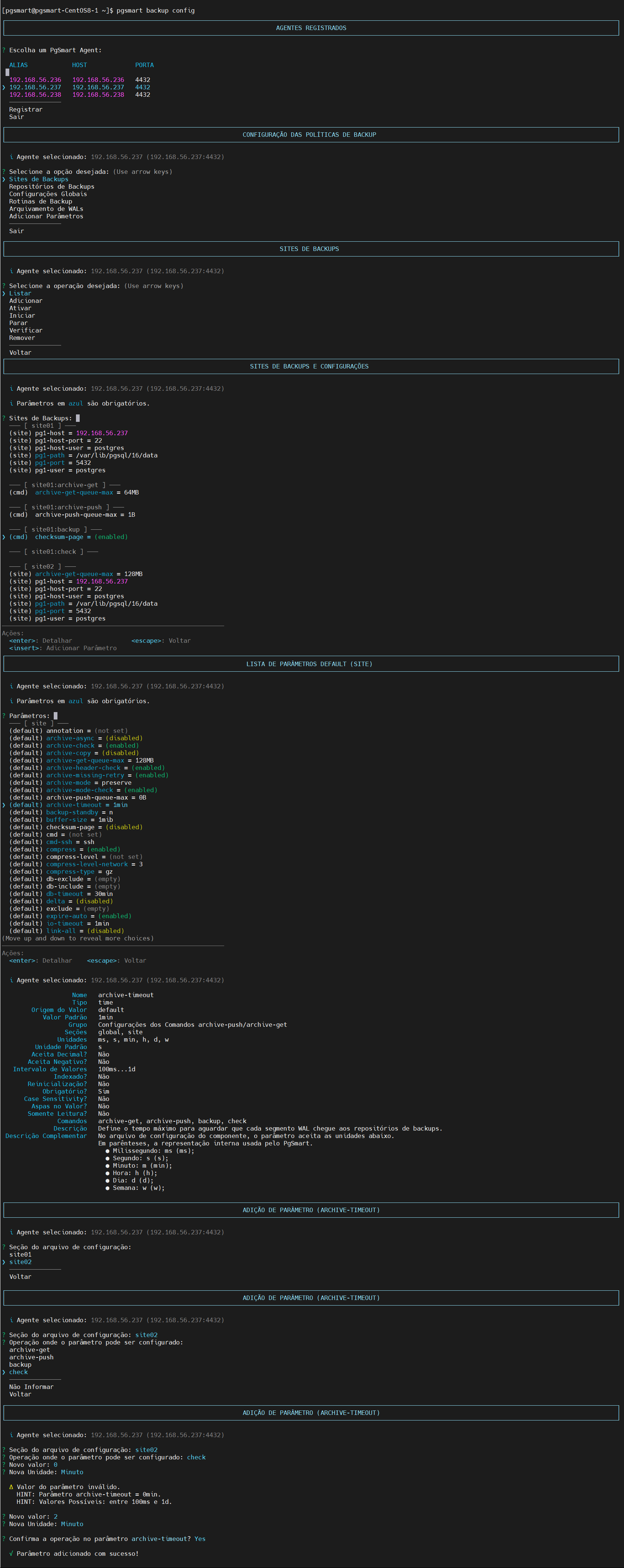 Figura 2 - Configuração de Parâmetros de Site de Backup - Inserção