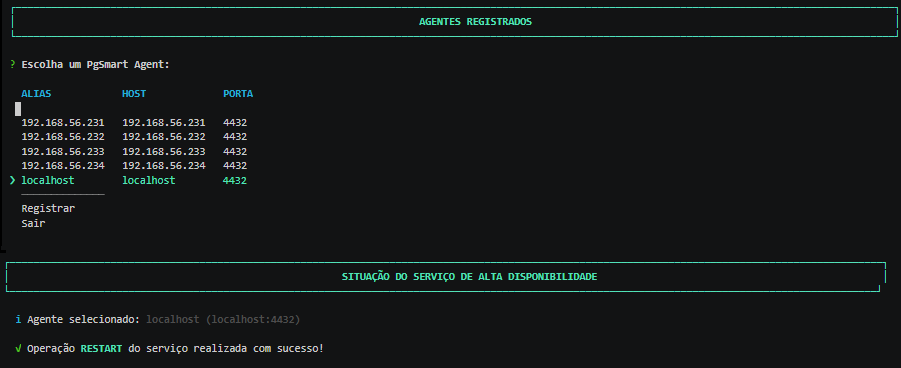 Figura 4 - Alta Disponibilidade - Agente - Reinicializa