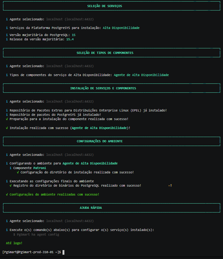 Figura 1 -Instalação HA - Não Interativa