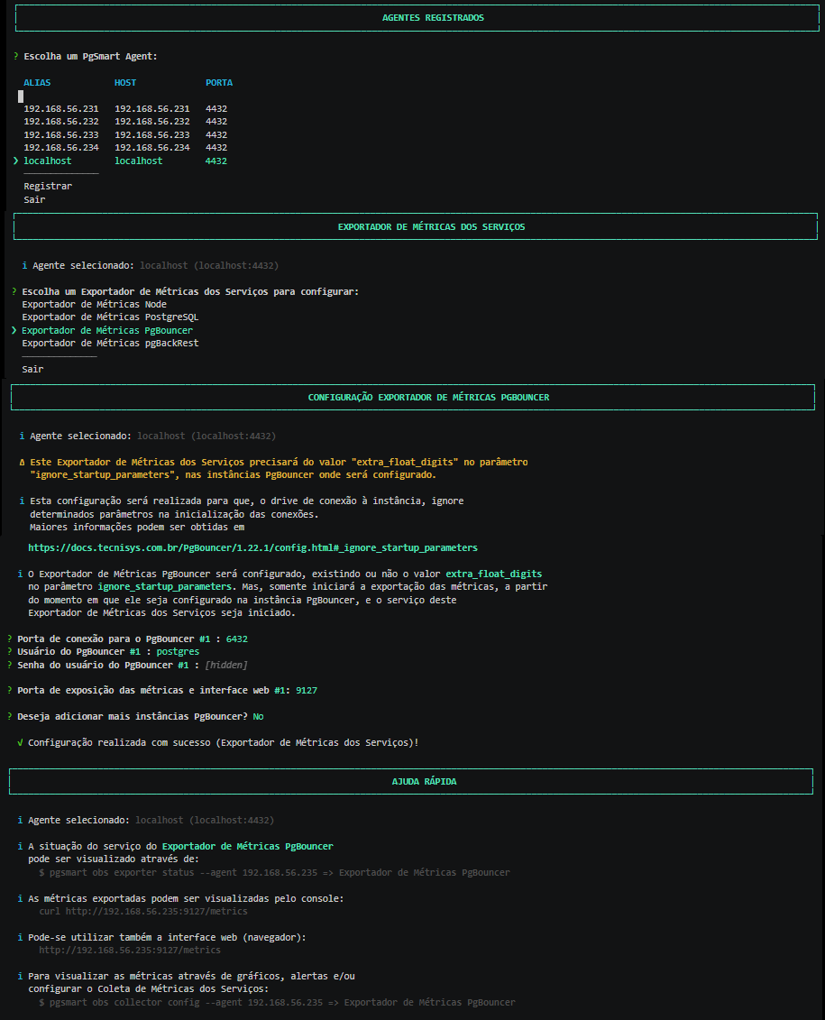 Figura 1 - Configuração do Exportador de Métricas do PgBouncer