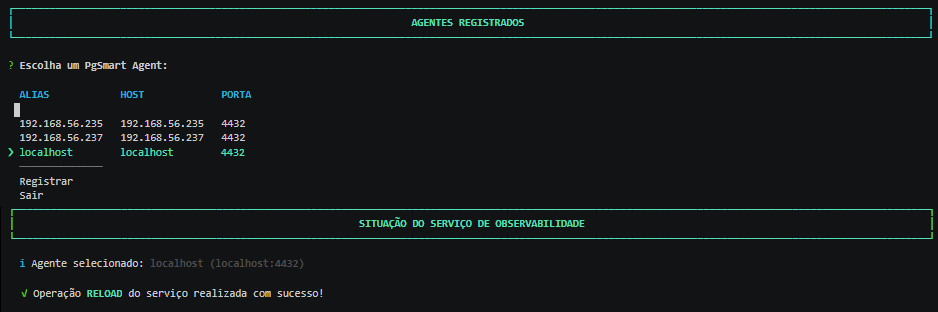 Figura 5 - Exportador de Métricas - metadb - Recarga