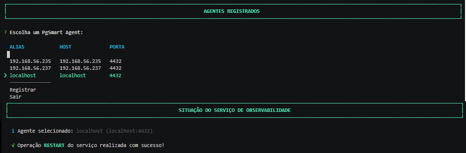 Figura 4 - Exportador de Métricas - metadb - Reinicializa