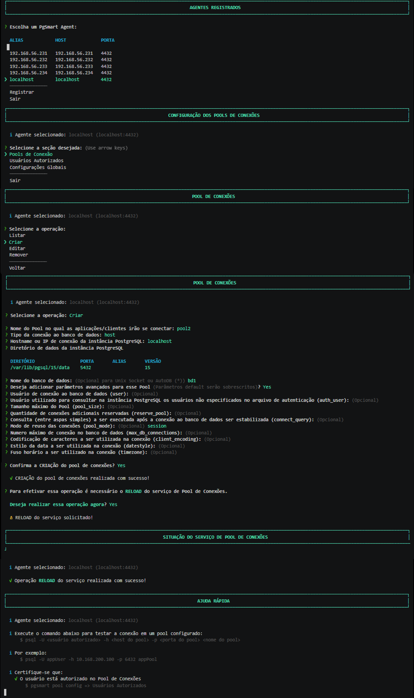 Figura 2 - Configuração - Pool de Conexões - Criação