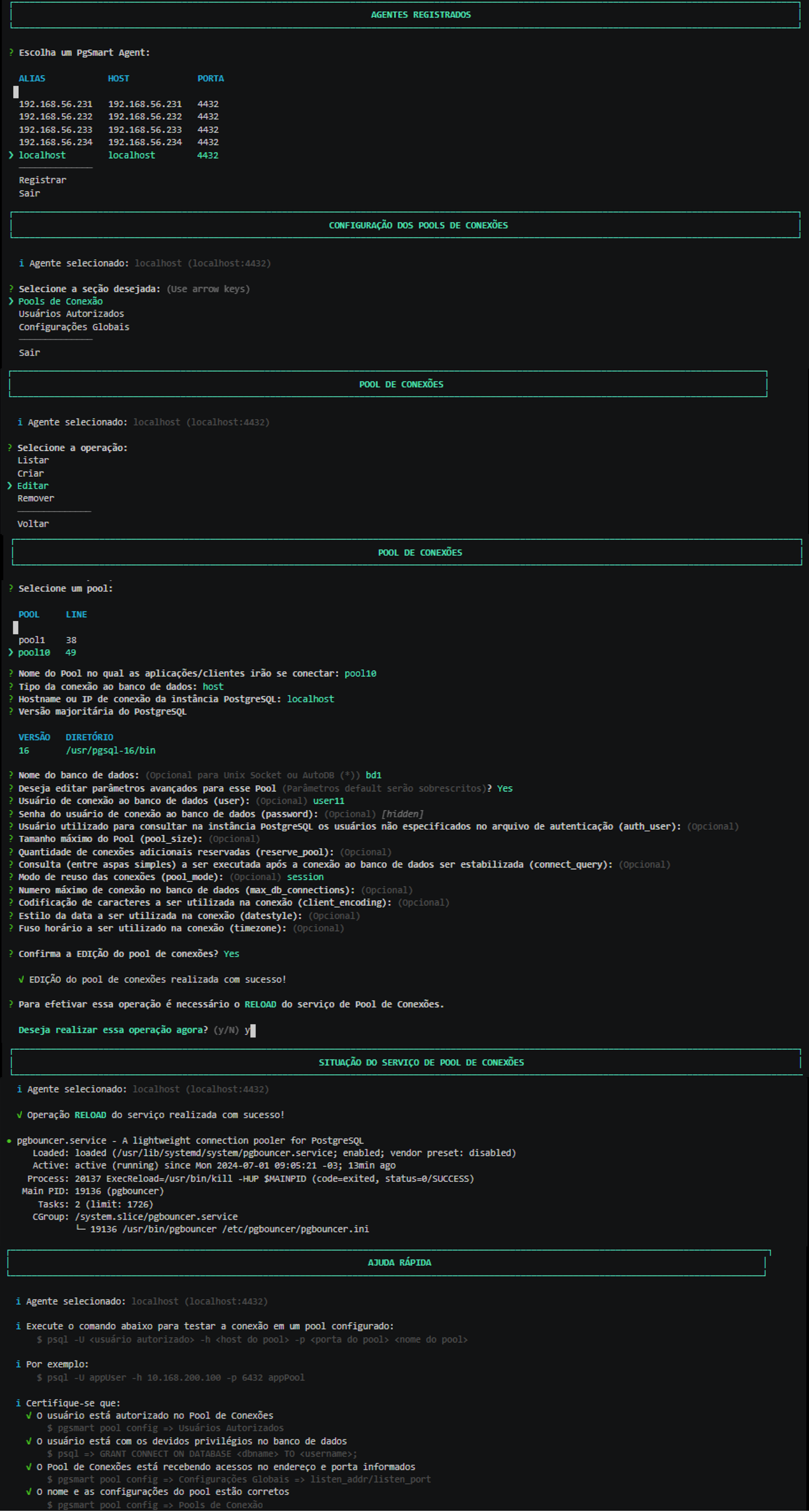 Figura 3 - Configuração - Pool de Conexões - Edição