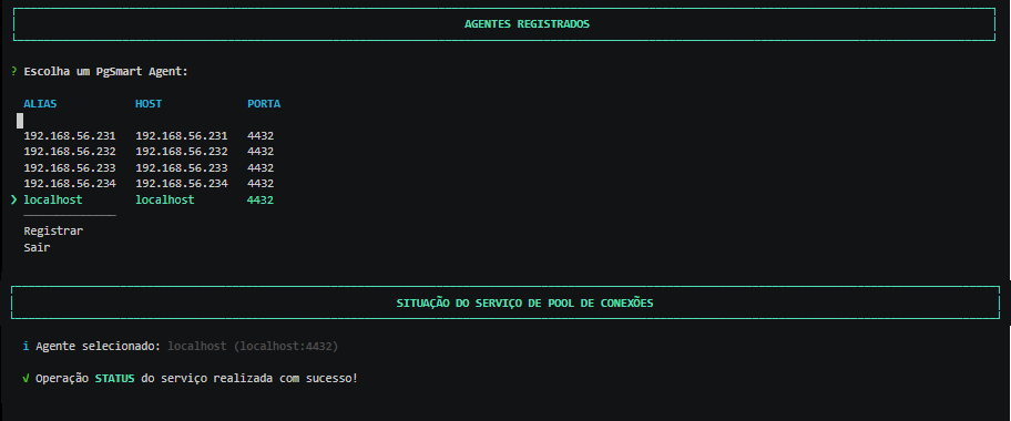 Figura 1 - Pool de Conexões - Status