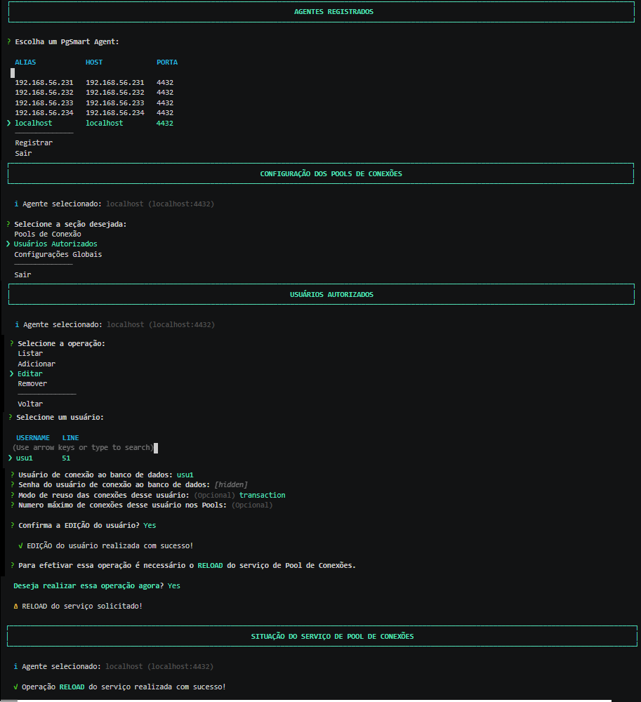 Figura 3 - Configuração - Pool de Conexões - Edita Usuários
