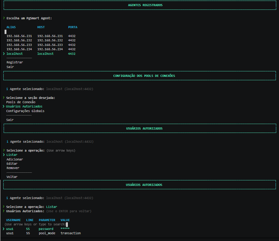 Figura 1 - Configuração - Pool de Conexões - Lista Usuários