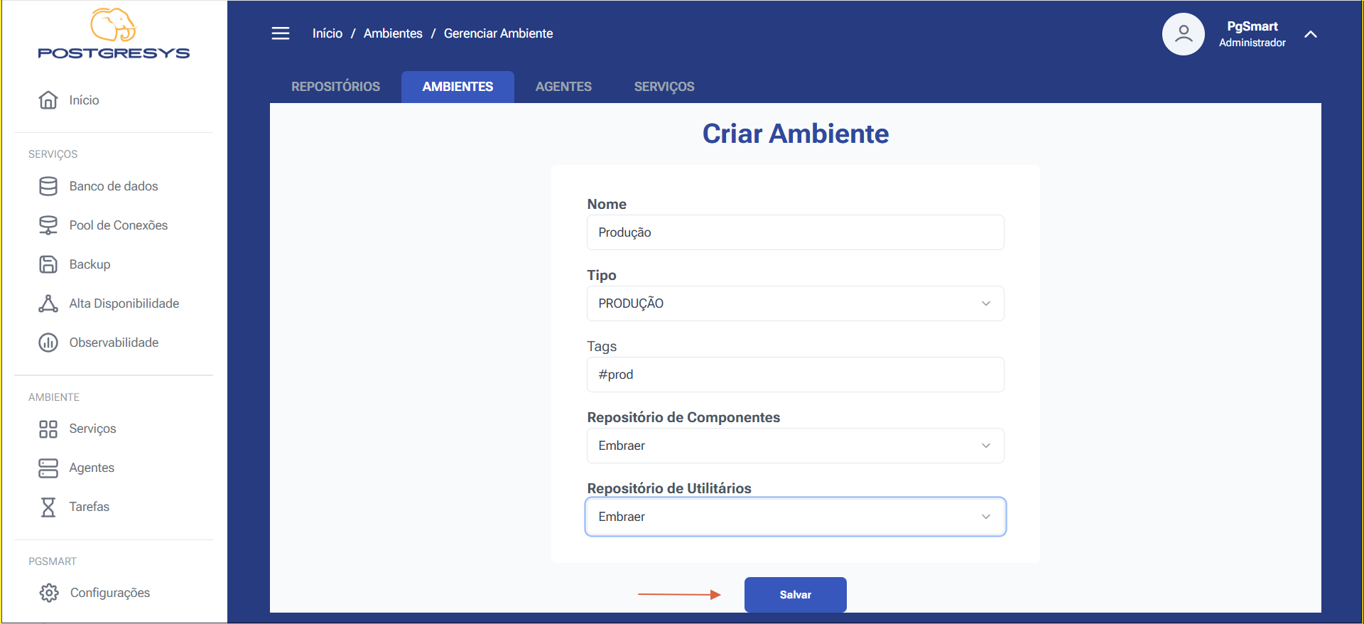 Figura 2 - Instalação do ambiente  - Criação do Ambiente