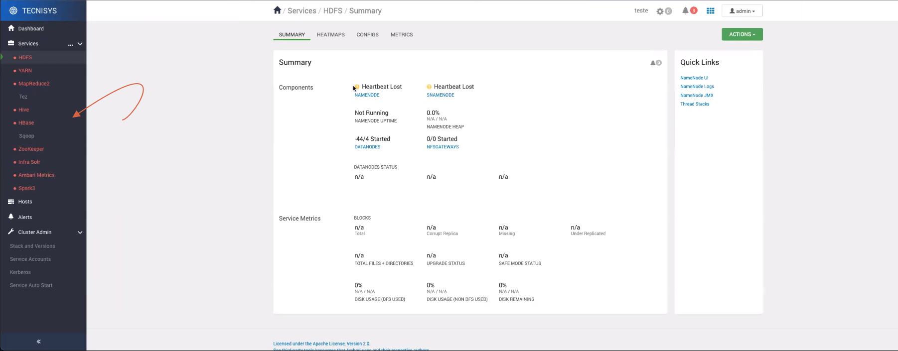 Figure 1 * Service status during the Ambari Agent upgrade