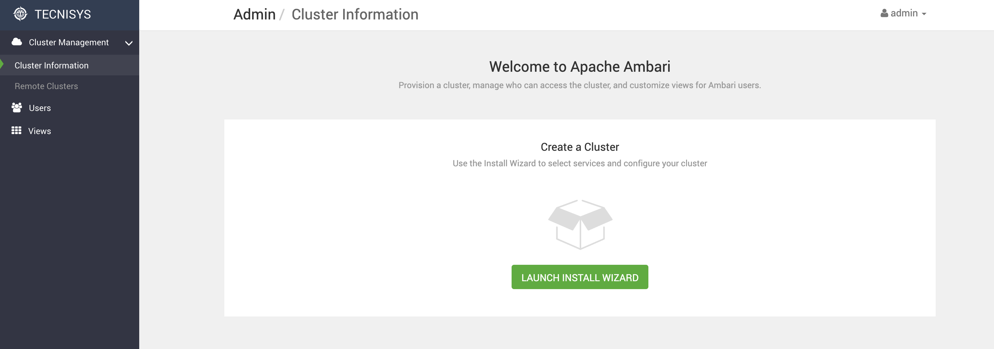 Figure 2 - Ambari Welcome Page