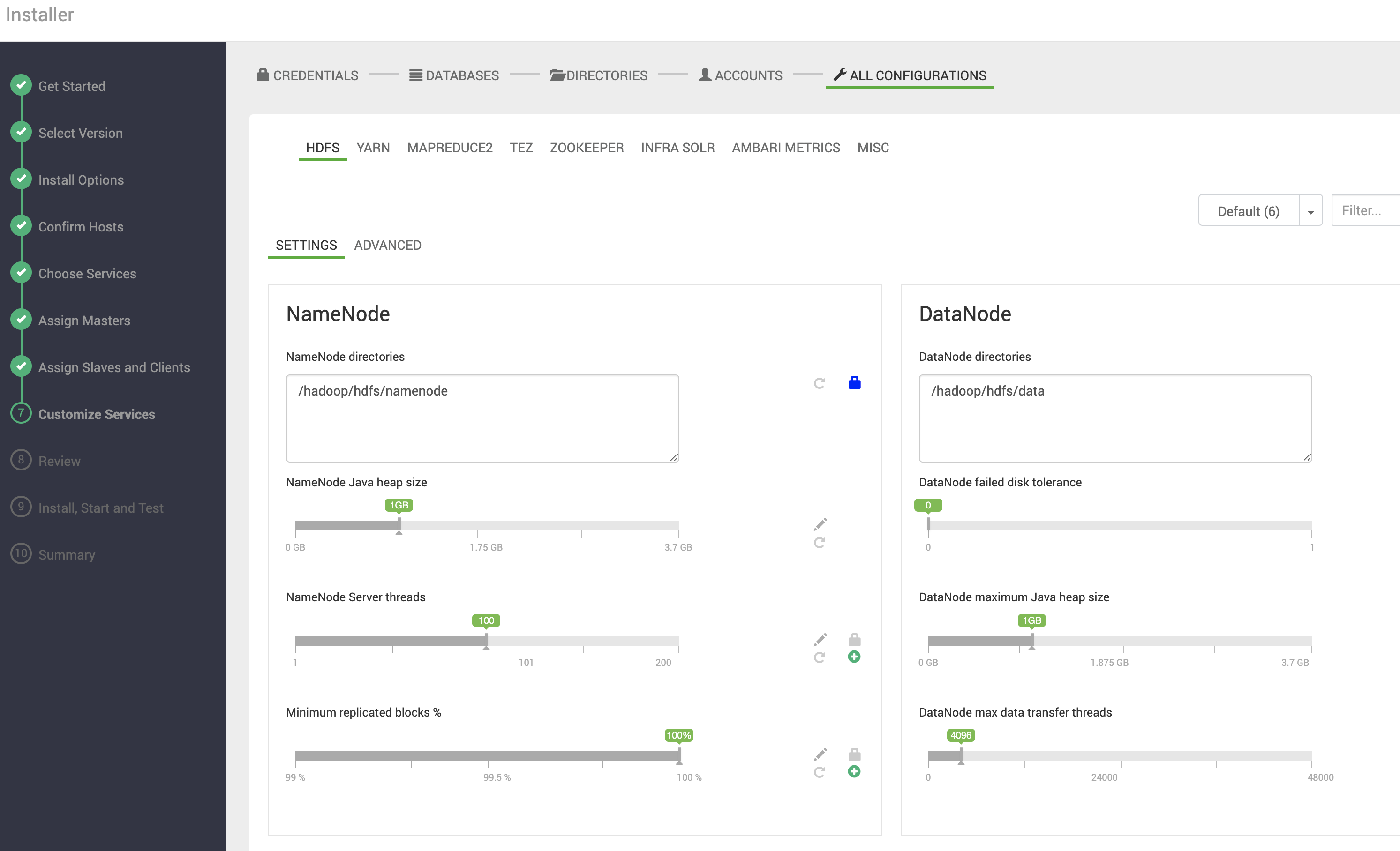 Figure 17 - All Service Configurations