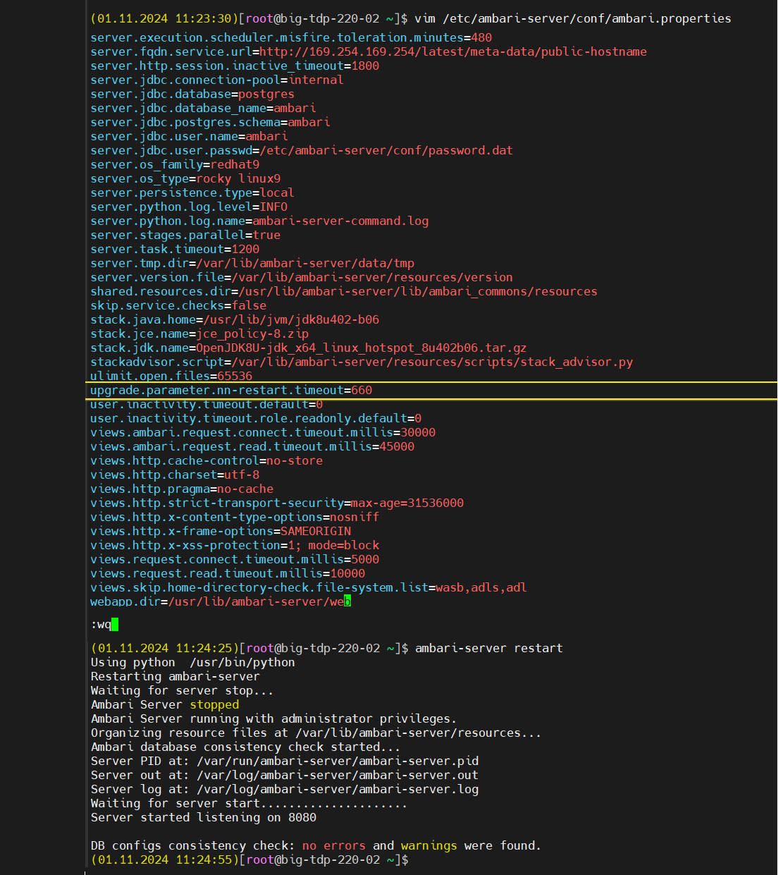 Figure 6 - NameNode adjustment