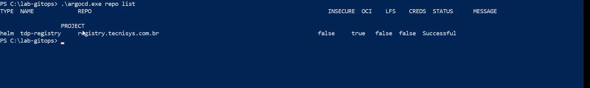 Figure 3 - Verifying the repository