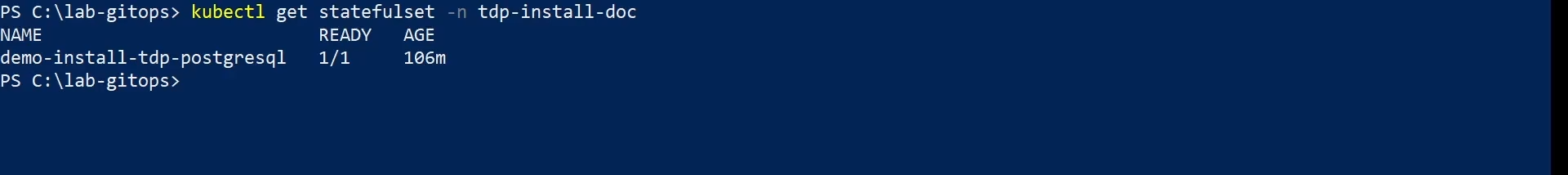 Figure 3 - kubectl get statefulset