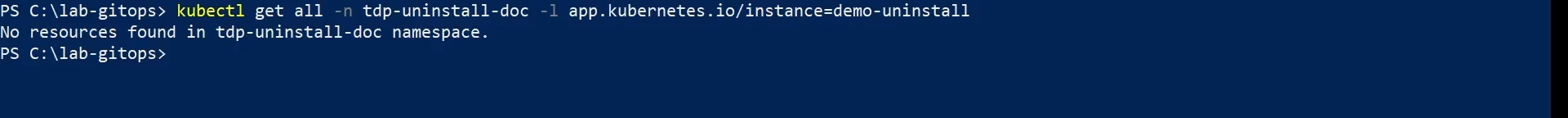 Figure 6 - Resources still tied to the release after uninstall