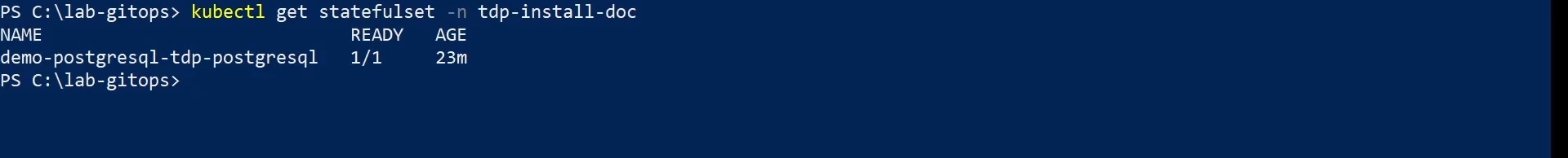 Figure 3 - kubectl get statefulset