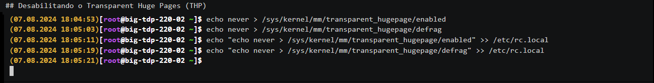 Figure 3 - Disable THP
