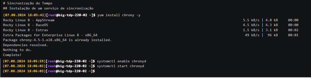 Figure 4 - Install time synchronization
