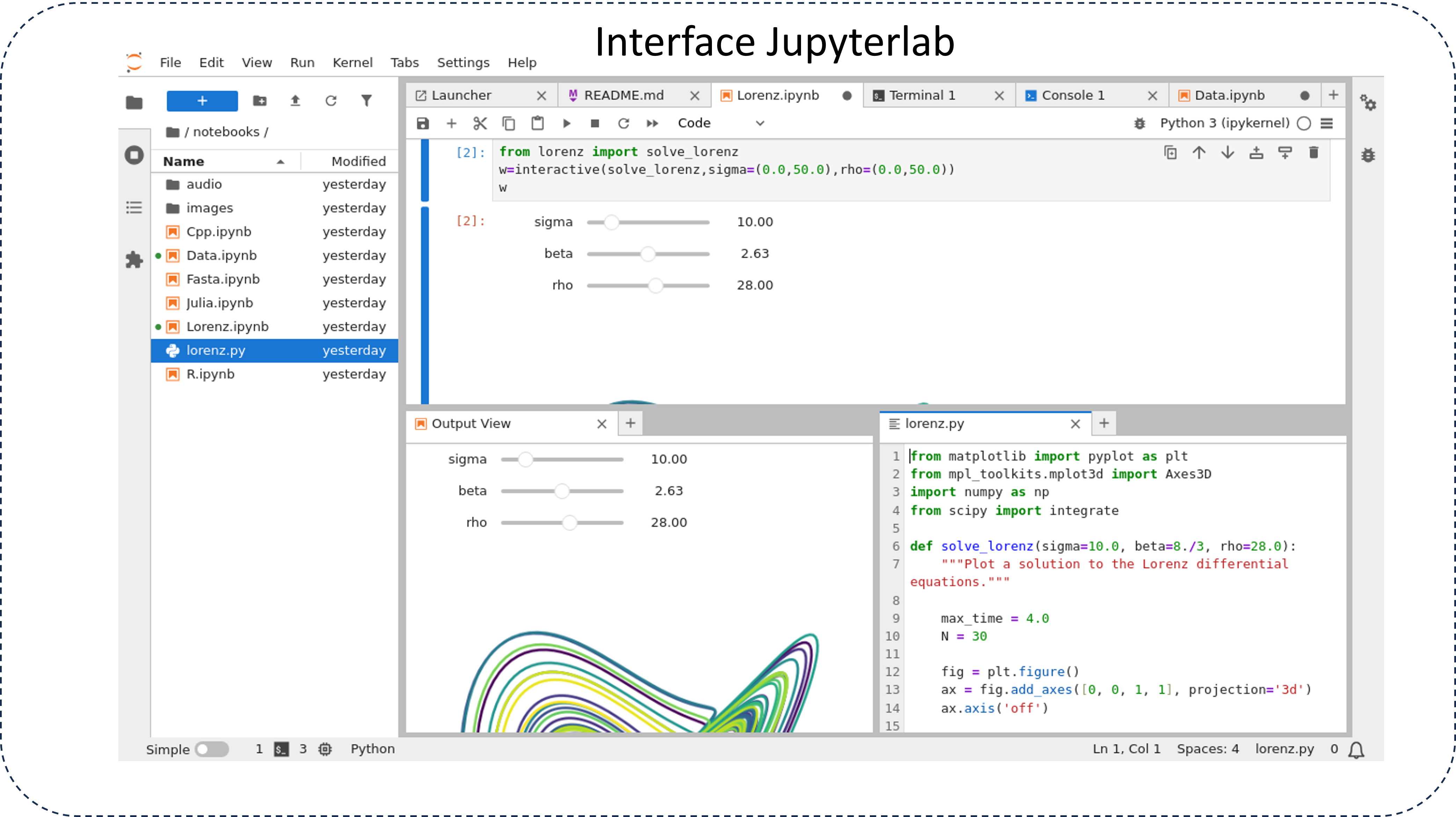 Figura 1 - Interface do JupyterLab
