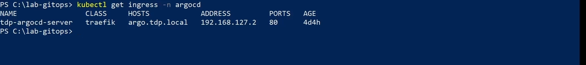 Figura 1 - Descobrir o host exposto - get ingress