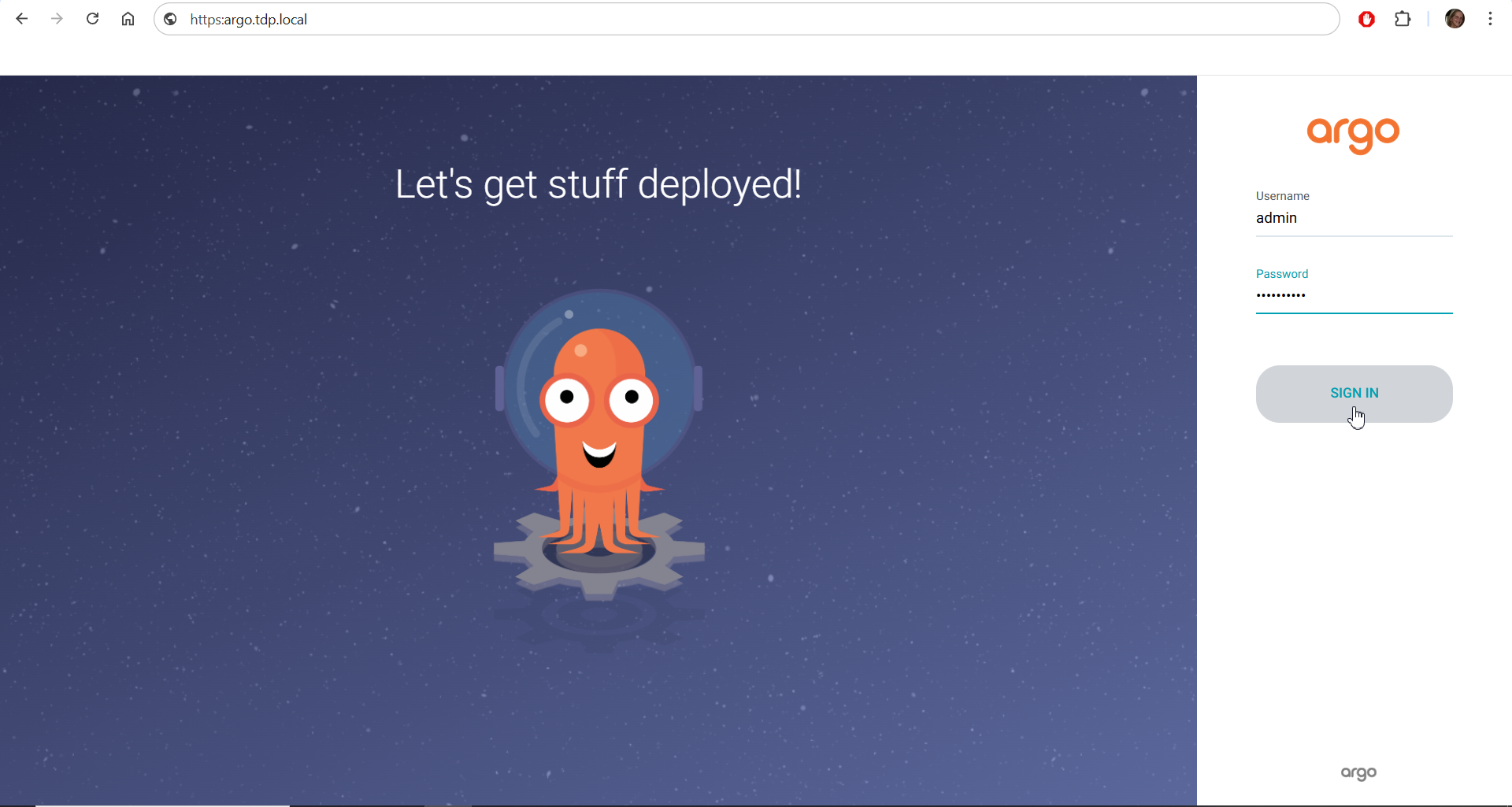 Figura 2 - Acesso ao ArgoCD