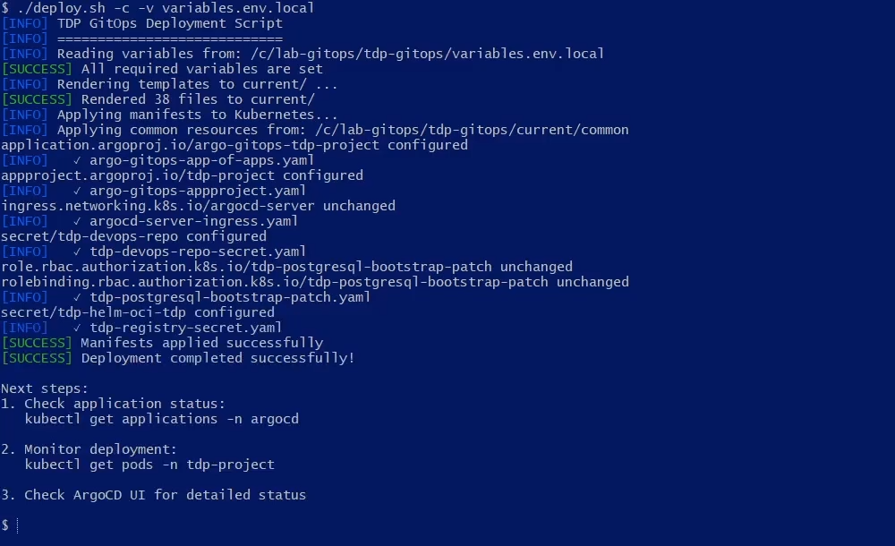 Figura 3 - Bootstrap manual com deploy.sh -c
