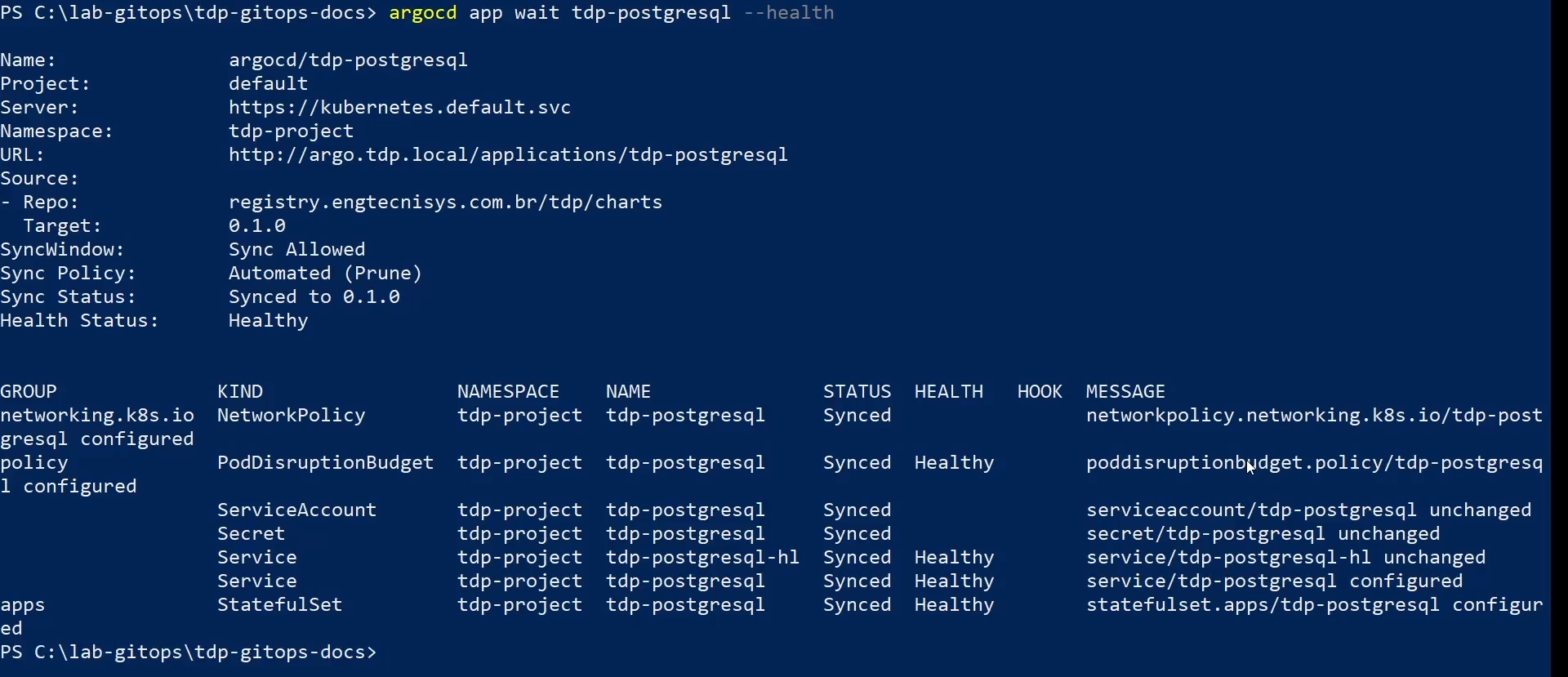 Figura 4 - Verificar a saúde dos recursos