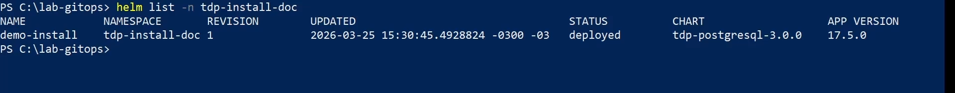 Figura 2 – Helm Releases
