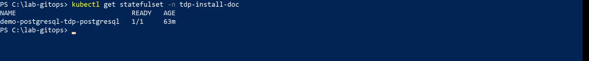 Figura 11 - Verificar StatefulSet
