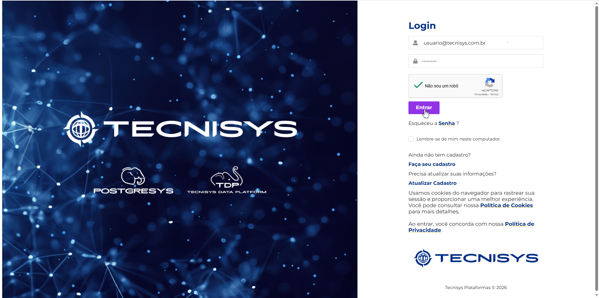 Figura 1 – Login no Registry Web